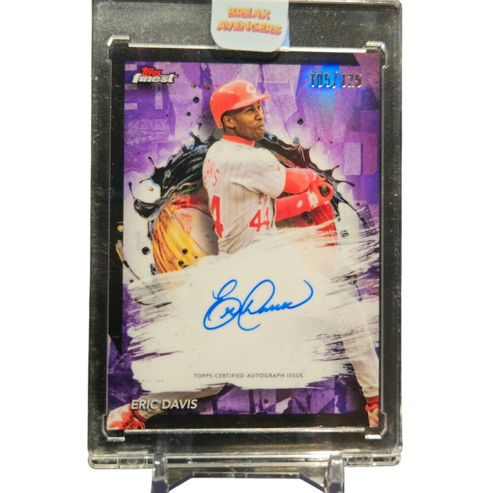 Eric Davis 2024 Topps Finest Purple Refractor On-Card Auto /125 Cincinnati Reds